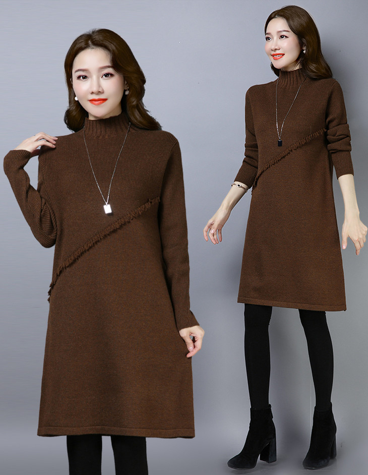 【预售,3-5天发货】苏夏宽松民族风长款针织衫连衣裙011206