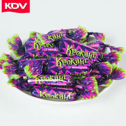 俄罗斯KDV紫皮糖碎杏仁夹心巧克力100g 商品图1