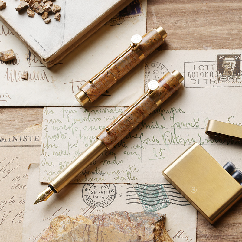 入石小钢笔（秋实） | 首创大理石+黄铜组合，小巧精致一手掌握，私人订制，精美送礼