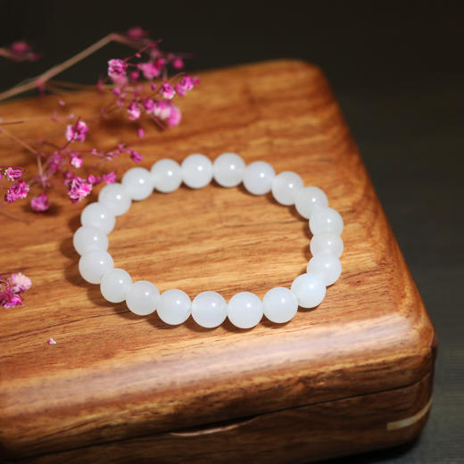 和田玉（羊脂玉）玉珠手串 玉珠8mm 商品图2