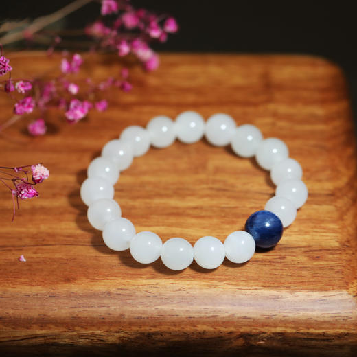 和田玉（羊脂玉）玉珠手串 玉珠8mm 商品图1