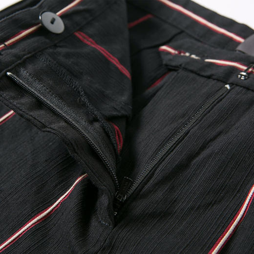 【4折】marisfrolg玛丝菲尔 2018冬新款黑红条纹色时尚条纹休闲裤女装