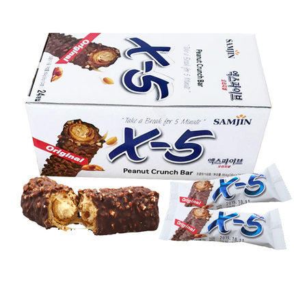 韩国进口x-5花生牛奶夹心巧克力棒补充能量36g 商品图0