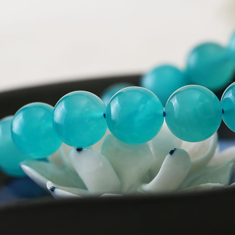 天然亚马逊7a冰种天河石单圈手串 信心之石