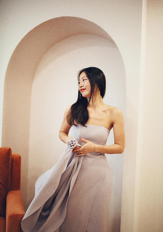 AtelierMissLu / Yvonne 香芋紫可卸肩披抹胸礼服 商品图5