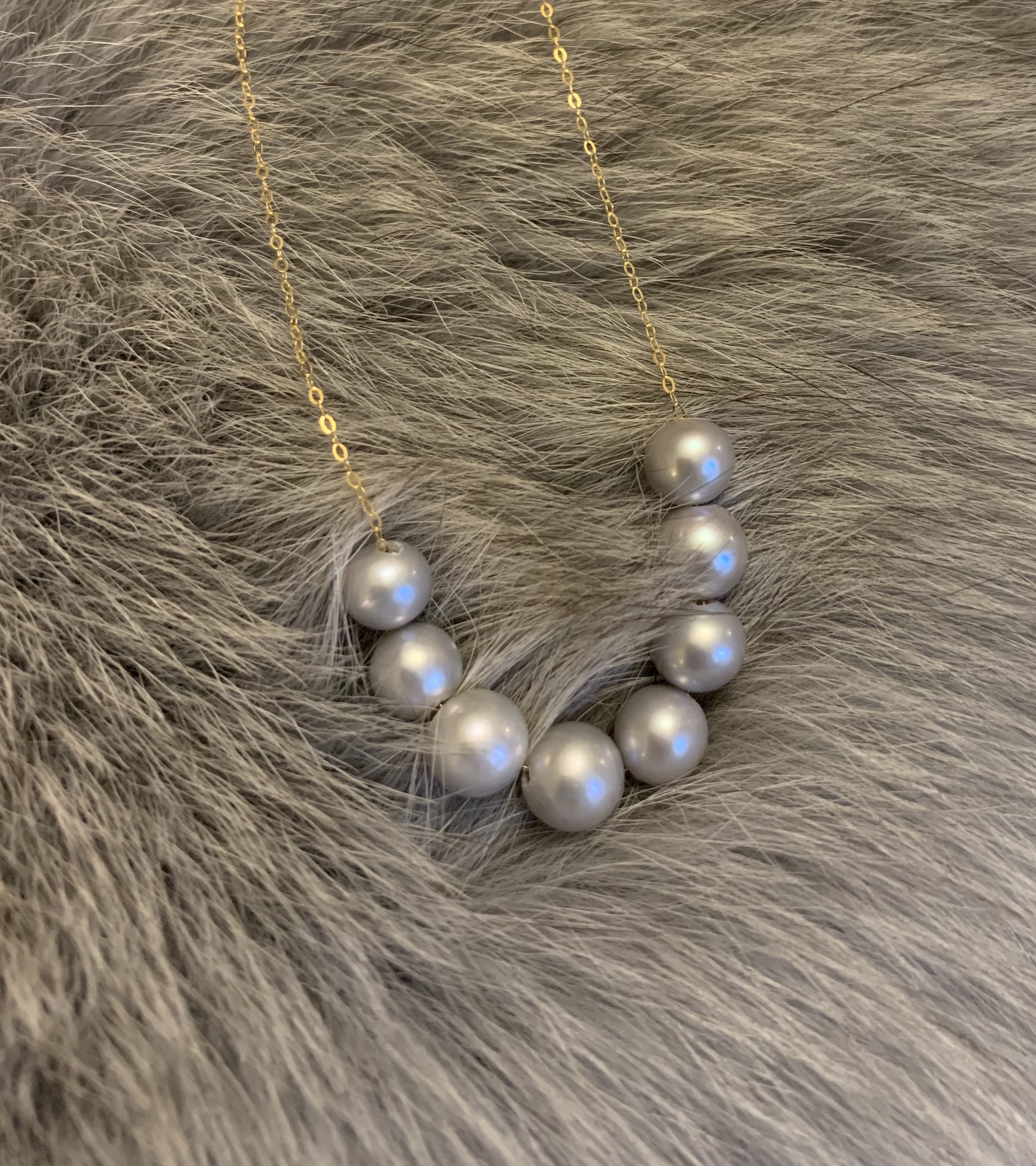 【ran珠宝】情人节礼物——气质灰珍珠项链