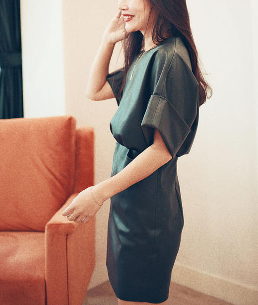 AtelierMissLu / Hedda仿皮连身短裙 商品图4