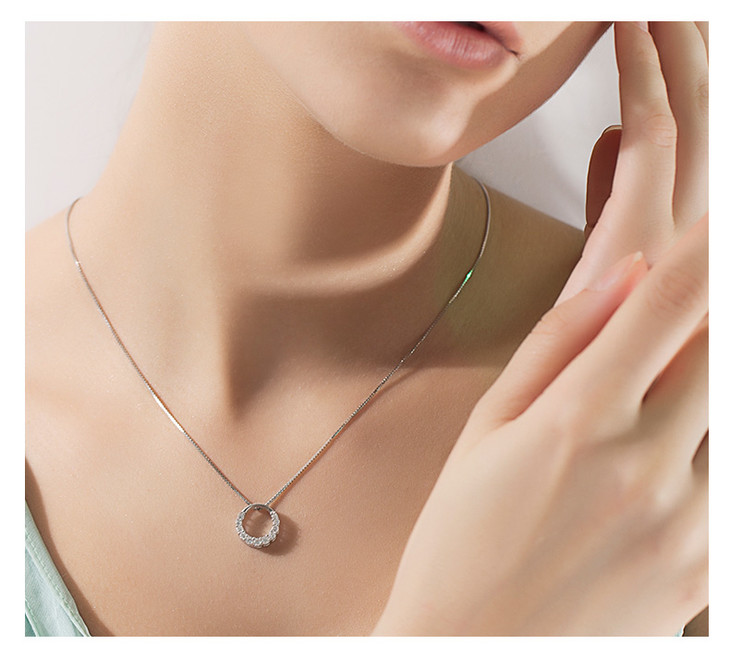 t400纯银项链女简约大方锁骨链颈链学生森系闺蜜小清新软妹锁骨链