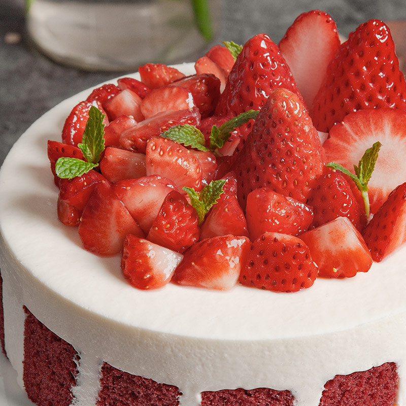 赤焰莓莓丝绒红丝绒蛋糕天鹅般的丝滑口感南阳