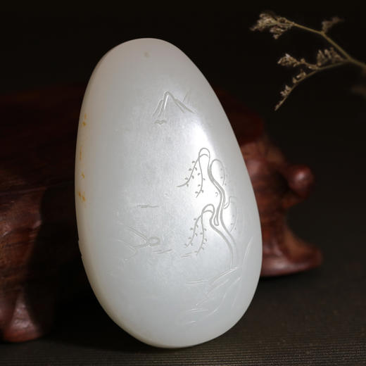 和田玉（羊脂玉）俄料玉牌-- 梦江南玉牌 60.5g 商品图2