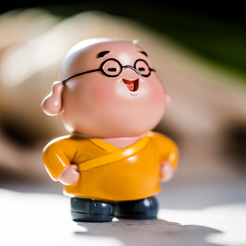 妙小禅三兄弟公仔礼盒 佛系文艺小沙弥 树脂彩绘