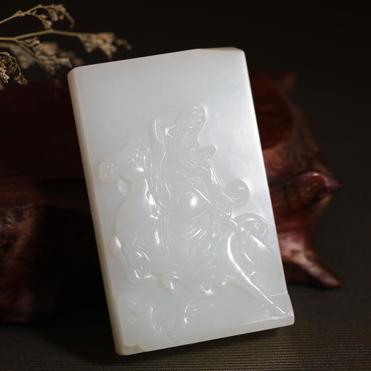 和田玉（羊脂玉）俄料挂件-- 关公玉牌 84.4g 商品图0