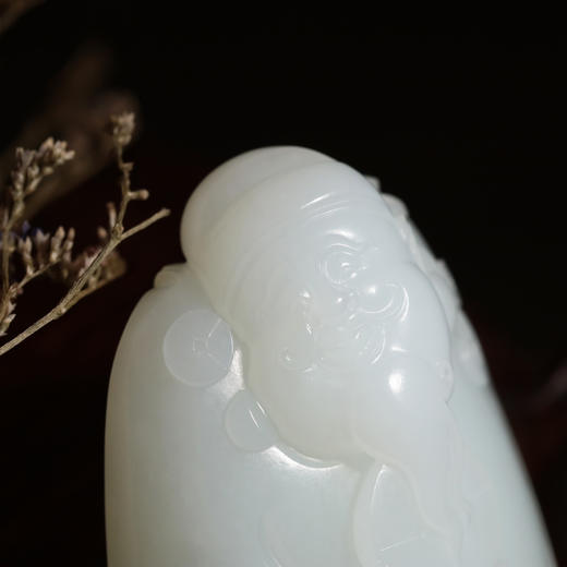 和田玉（羊脂玉）俄料把件--财神 98.9g 商品图1