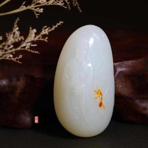 和田玉（羊脂玉）籽料挂件--观音 50.8g 商品图0