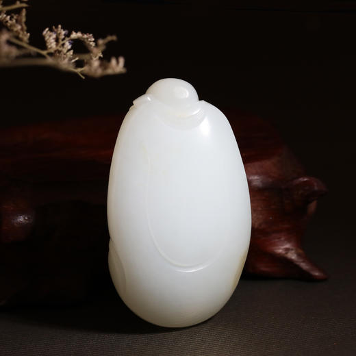 和田玉（羊脂玉）俄料把件--财神 98.9g 商品图2