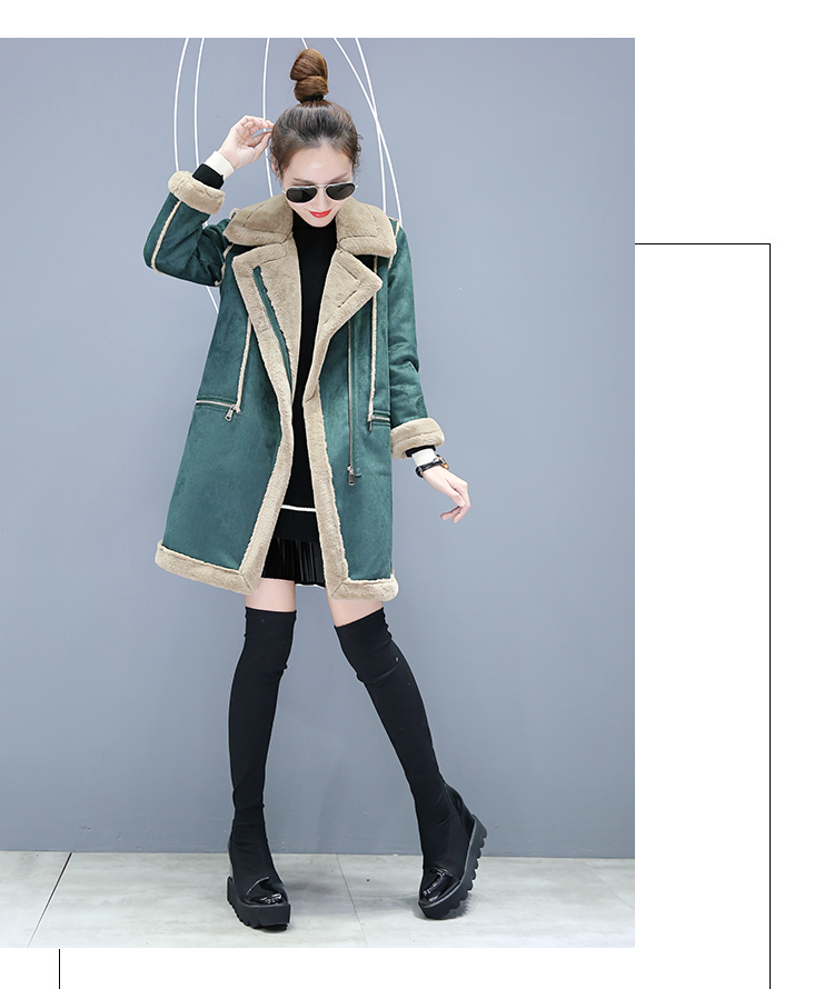 LJ13【亲子装课】中长款麂皮绒棉衣外套