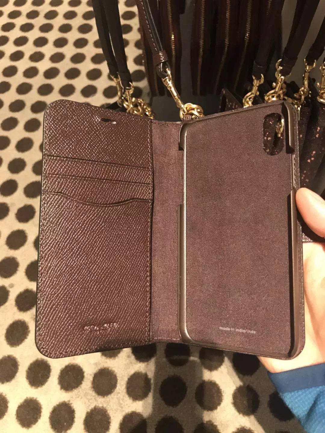 全新苹果iphone紫色星晨翻盖手机壳 附送2个挂坠 红色爱心 宝石coach