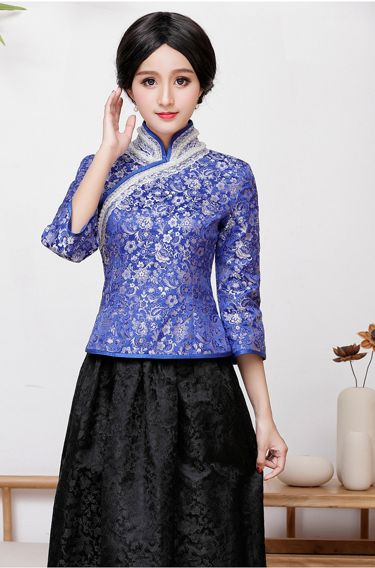 qc1697381高端定制高端时尚云锦旗袍两件套