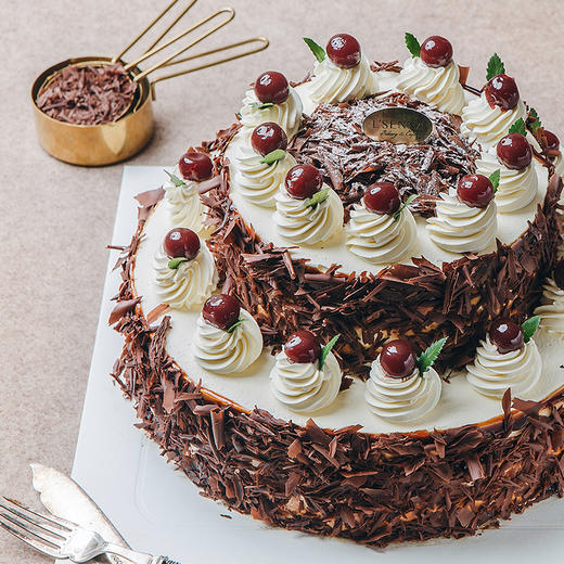 双层黑森林-酒渍樱桃/果酱巧克力蛋糕