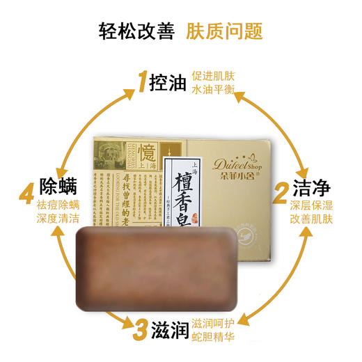 平和堂直供 朵菲小舍上海经典檀香皂 90g 商品图1