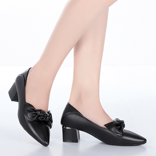 14下架)春季新款女单皮鞋中跟方跟韩版时尚潮鞋kq136-75