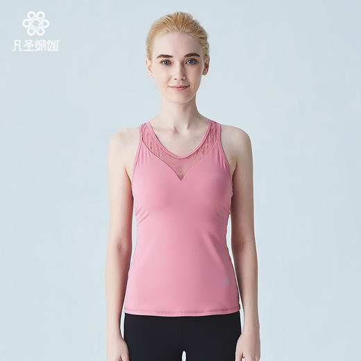 凡圣瑜伽春夏款性感蕾丝拼接美背瑜伽背心瑜伽服 FL09213 商品图4