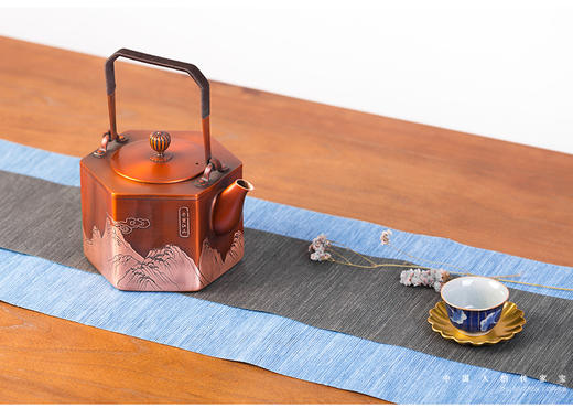朱炳仁铜 千里江山壶 家居 装饰 摆件 手工茶壶 茶具铜工艺品 礼品 商品图1