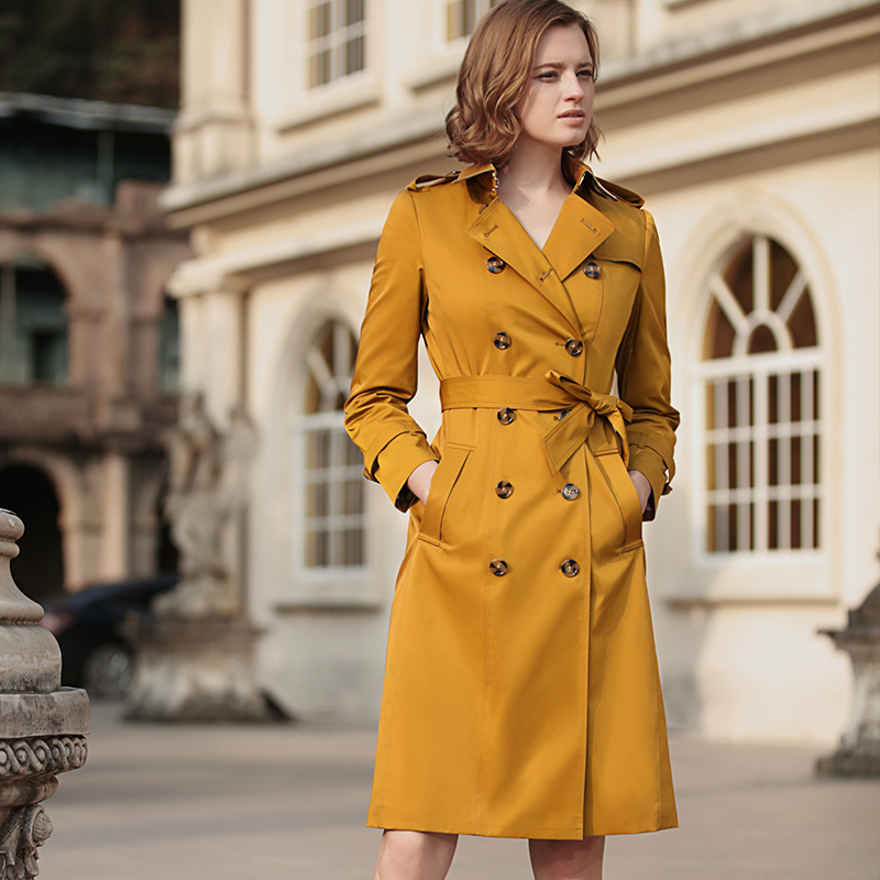 女士休闲时尚百搭简约优雅舒适柔软亲肤防风保暖风衣a0223115