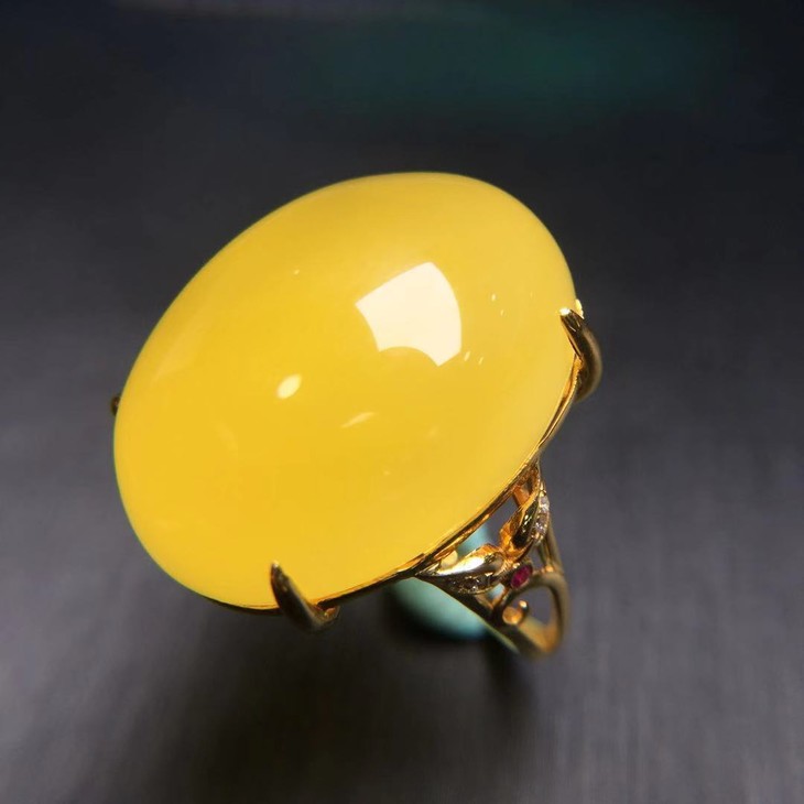【d40231】蜜蜡蛋面戒指