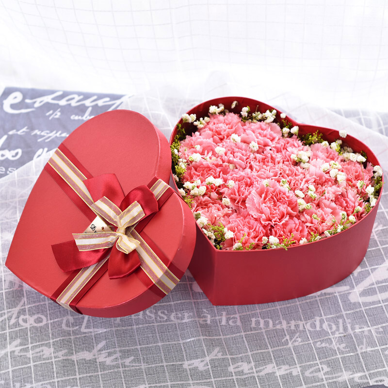 康乃馨混搭心形礼盒-送老婆妈妈老师长辈爱人闺蜜生日母亲节教师节