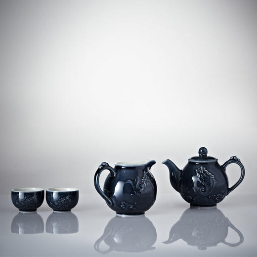 【茶具】鱼跃龙门茶具1壶6杯1茶海  壶350ml\茶海340ml\杯50ml 商品图0