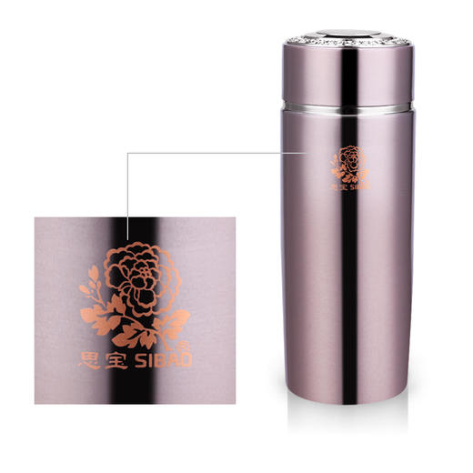 思宝旗舰店双龙A1/2/3真空保温杯牡丹花纹办公花茶杯便携大水杯 商品图2