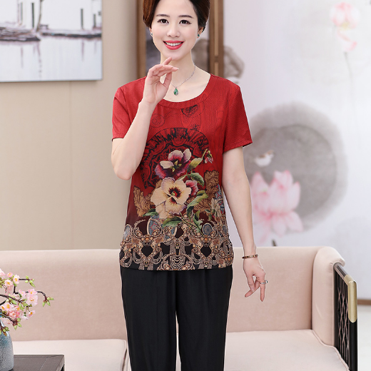tj-z-zsc3027妈妈夏装女装两件套 tzw