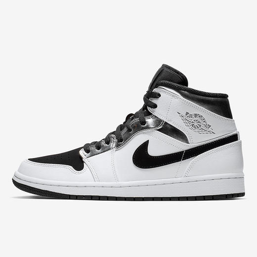 air jordan 1 mid aj1中帮 黑白金属银小伦纳德 554724-121