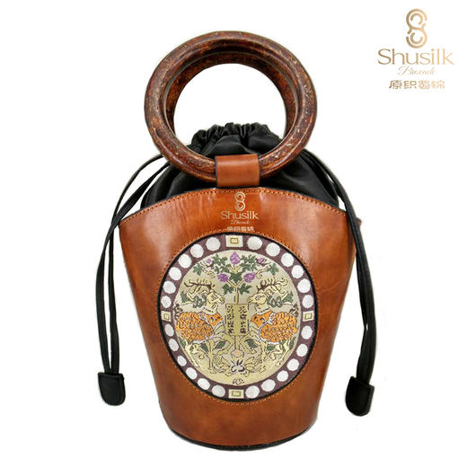 25BWBB7004花树对鹿小羊皮手提包 商品图0