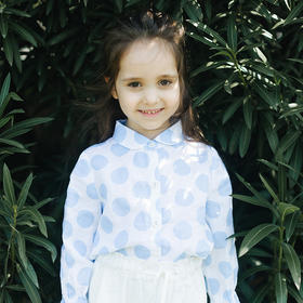 童装T335朵/圆梦记/翻领圆点女童衬衣