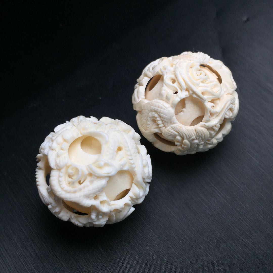 【d40570】猛犸象牙鬼工球