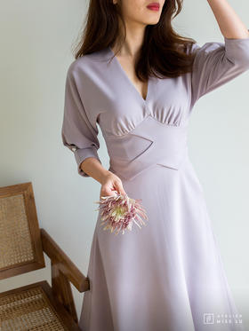 AtelierMissLu / Kassie-香芋紫腰部设计连身裙