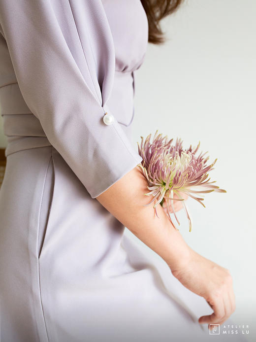 AtelierMissLu / Kassie-香芋紫腰部设计连身裙 商品图7