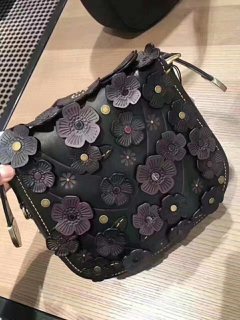 coach 专柜款 高端1941系列 茶玫瑰saddle23马鞍包