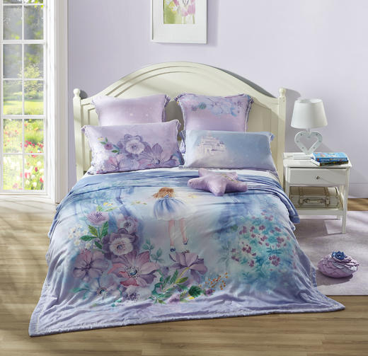 罗莱儿童【夜晚的花园】花型水洗桑蚕丝被 商品图0
