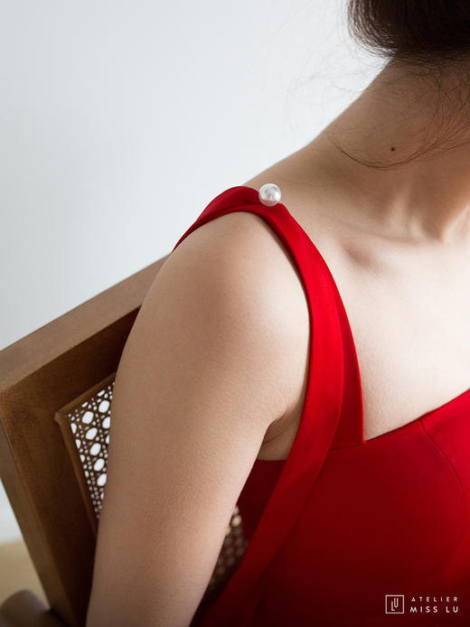 AtelierMissLu / Lara-嘉年华红系带长礼服 商品图5