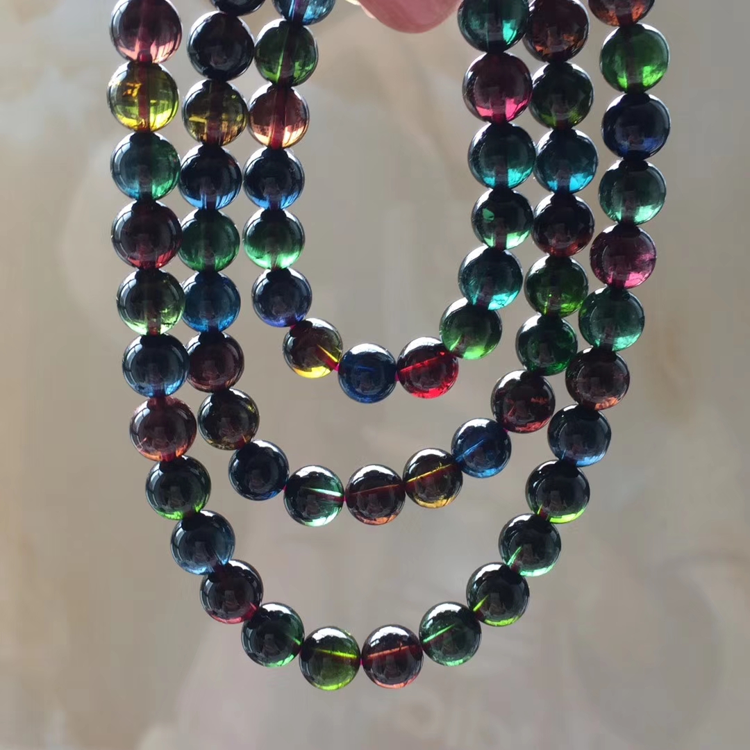 黑玫瑰碧玺三圈手链