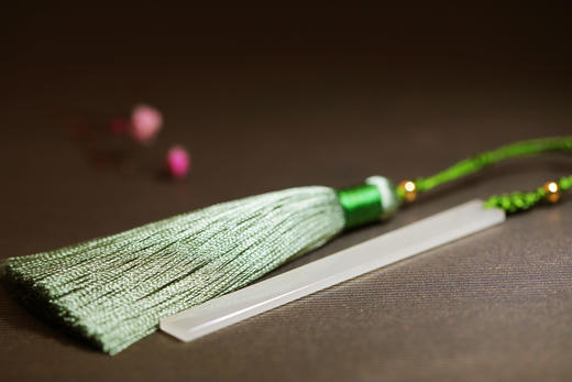 和田玉（青玉）流苏书签--隽永/清幽 商品图3