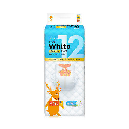【四包】妮飘日本原装进口whito粘贴型纸尿裤12小时 商品图1
