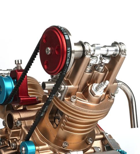 土星文化teching v2双缸汽车发动机模型3d金属拼装拼插模型