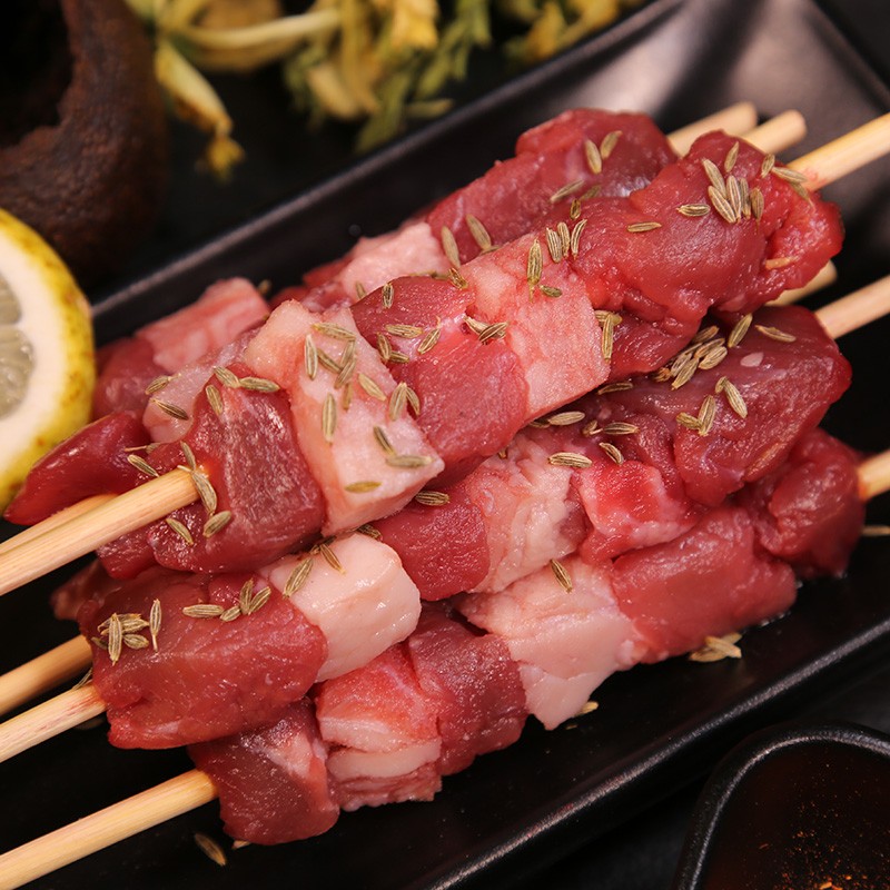 9元任选2袋】恒都 牛肉串/羊肉串 大块 户外烧烤食材半成品