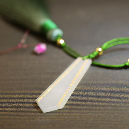 和田玉（青玉）流苏书签--隽永/清幽 商品图2