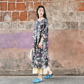 绽放A162朵/繁夏/藏青色连衣裙