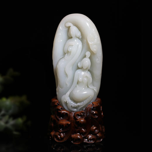 和田玉（白玉）独籽摆件--绝代双骄 商品图2